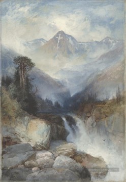 Montagne de la Sainte Croix Rocheuses école Thomas Moran Peinture à l'huile
